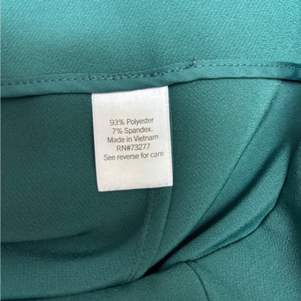 Nine West Women’s Green Pintuck High Rise Wide Leg pants Size 2 - Picture 4 of 5